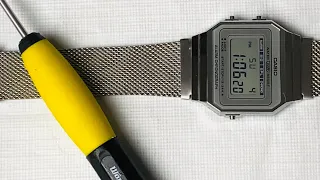How to ADJUST a MESH BAND (Milanese Band) on WATCH! This is a CASIO A700, but WORKS on MOST WATCHES