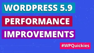 WordPress 5.9 Performance Improvements - WPQuickies