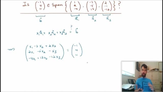 How to determine if one vector is in the span of other vectors?