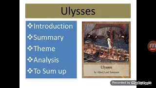 Ulysses || Poem by Lord Tennyson || Summary, Theme, Analysis ||