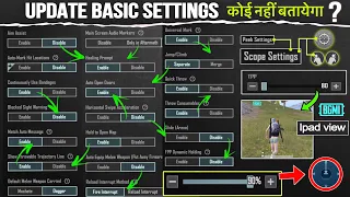 All New Update Basic settings / Advance Control Settings Guide / BGMI / PUBGm basic Settings ☑️