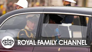The King and Sons Depart Clarence House for Westminster Hall