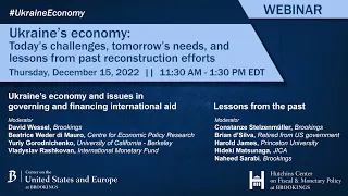 Ukraine’s economy: Today’s challenges, tomorrow’s needs, & lessons from past reconstruction efforts