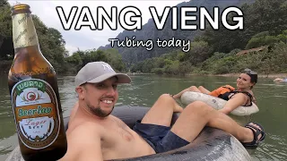 Dangerous tubing in VANG VIENG - Is it safe now? - Laos Travel Vlog