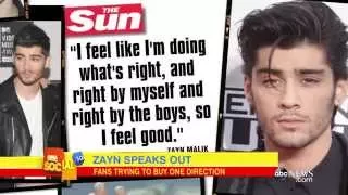 Zayn Malik Speaks Out After Leaving 'One Direction'