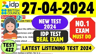 IELTS Listening Practice Test 2024 with Answers | 27.04.2024 | Test No - 422