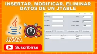 Insertar, modificar, eliminar datos de un jtable NetBeans