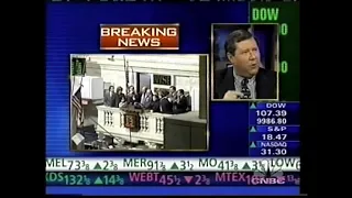 CNBC - NYSE - Dow Jones 10,000 First Time (1999)