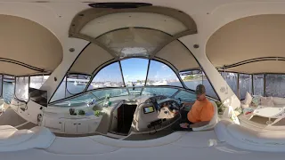 360 view of 2002 SeaRay 340 start up and slow cruise over to fuel dock and out into the Harbour Sept