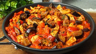 My husband's favorite recipe! Chicken fillet with eggplant! Incredibly delicious!