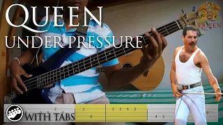 Queen - Under Pressure (Live Bass Cover) (Play Along Tabs In Video)