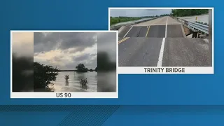 Bridge over Trinity River in Liberty County remains closed after partially collapsing, TxDOT says