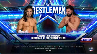 WWE2K23 Mustafa Ali vs Seth Freakin Rollins for the United States Championship at Wrestlemania 38