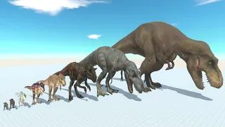 T-REX OF EVOLUTION Strongest Dinosaur Size Comparison Tyrannosaurus Rex VS Godzilla Jurassic World