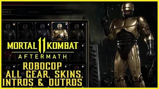 Mortal Kombat 11 Aftermath - RoboCop  - All Gear, Skins, Intros & Outros