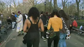 Protesters gather at Tompkins Square Park to demand the homeless encampment sweeps end