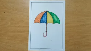 How to draw an umbrella | easy drawing for kids | Kids Art and Craft | Umbrella | Drawing umbrella