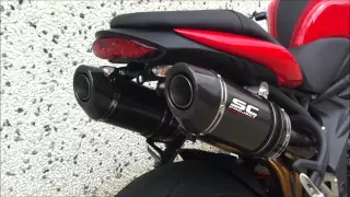 Speed Triple 1050 SC-Project oval exhaust 3-2 high position - original Y