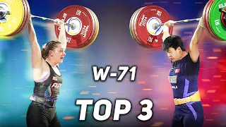 Women’s 71 | TOP 3 in SNATCH and C&J | IWF World Cup 2024