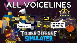 All Tower & Bosses Voice lines in Tower defense simulator | Tower defense simulator