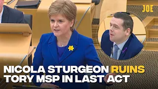 Nicola Sturgeon bodies Scottish Tory leader in last act as First Minister