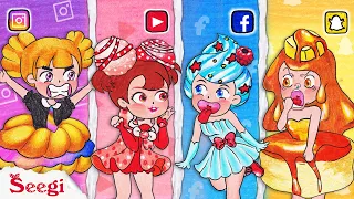 Hot Trends SOCIAL MEDIA Were Cutest Princess Cakes | Stop Motion Paper | Seegi Channel