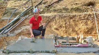 build a toilet - by pouring concrete.by mother dew.