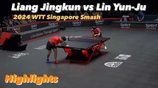 Lin Yun-Ju 林昀儒 vs Liang Jingkun 梁靖崑 | 2024 Singapore Smash (Ms-SF) [BEST ANGLE] Highlights