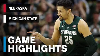 Highlights: Goins' 24 Sparks Michigan State in Key Game | Nebraska at Michigan State | March 5, 2019