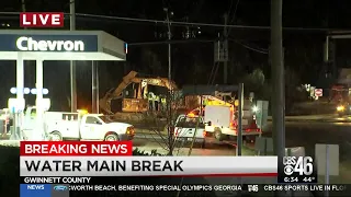 Water main break closes busy Gwinnett County intersection