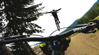 This Kid rides like a Pro Mountain Biker... Whistler Bike Park Jumps and Tech