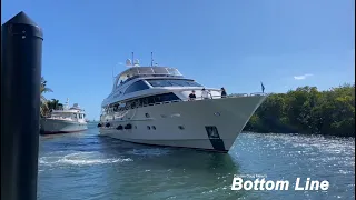 How to take a 116 ft. yacht off the dock.