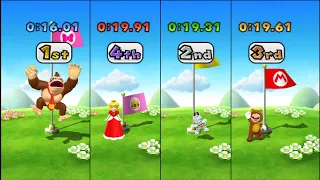 マリオパーティ 9 では、バード vs ピーチ vs マリオ vs ワリオの特別なコスチュームでミニゲームをプレイします。 (マスターCPU)