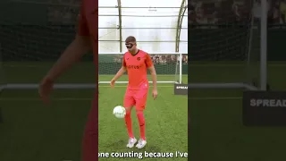 Norwich City’s Angus Gunn is a natural at the Blindfold Keepy-Up Challenge!