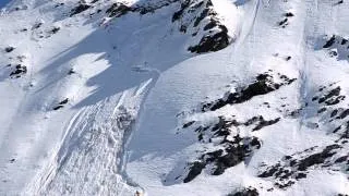 Avalanche fall in ski freeride