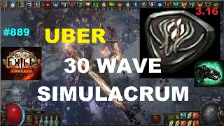 30 WAVE UBER SIMULACRUM as CARRION GOLEM NECROMANCER in 3.16 Scourge League Poe - 889