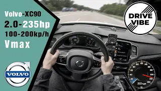 [4k] Volvo XC90 (2020) - B5 Diesel mildhybrid - 235hp - POV - Autobahn - Top Speed - 100to200