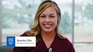 Hear from Brooke about her role as an Outpatient Phlebotomist at Mayo Clinic.