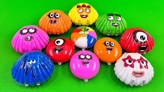 Pick up Numberblocks with CLAY in Seashell, Cake Shapes,... Mix Coloring! Satisfying ASMR Videos