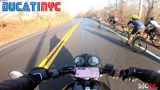 morning ride North of NYC - 9W - mad cyclists - everything + nothing on Ducati Monster NYC v1388