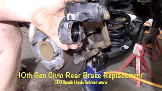 DIY 2016 + Civic Rear Brake Replacement With EPB Using Honda Tech Manual