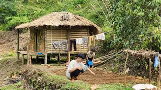 Full Video: Young Couple Building Shelter In The Forest - Bamboo House - Build A New Life Together