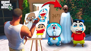 GTA5 Shinchan Magic Pen - Shinchan Drawing Hulk Doraemon Franklin Gtav