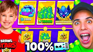 REGALÉ a NIÑO PRO el NUEVO *BRAWL PASS PLUS* al COMPLETO! 😱 Brawl Stars