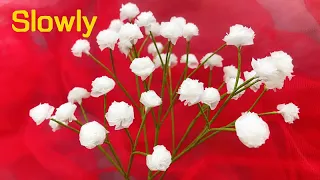 ABC TV | How To Make Baby Breath Paper Flower #1(Slowly) - Craft Tutorial