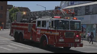 **PA300 WAIL & YELP** FDNY "Elmhurst Eagles!" Ladder 136 Responds to a Stuck elevator.