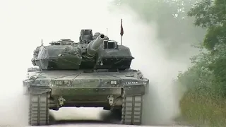 Leopard 2 Tank Performs Defensive Operation