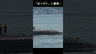 新鋭潜水艦「はくげい」と遭遇。 Japan Maritime Self-Defense Force‘s attack submarine. JS Hakugei