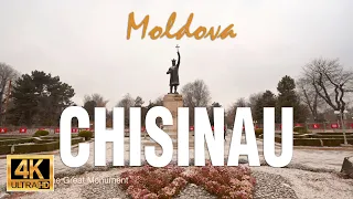 Walking in Chisinau snow, Moldova, Central park, Christ's Nativity Cathedral, Organ Hall
