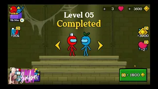 Red and Blue Stickman: Animation Parkour Gameplay (iOS,Android) Walkthrough Part 1| Level 1-10